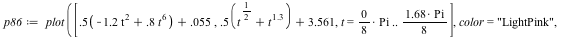 `assign`(p86, plot([`+`(`*`(.5, `+`(`-`(`*`(1.2, `*`(`^`(t, 2)))), `*`(.8, `*`(`^`(t, 6))))), 0.55e-1), `+`(`*`(.5, `+`(`*`(`^`(t, `/`(1, 2))), `*`(`^`(t, 1.3)))), 3.561), t = `*`(`*`(0, `/`(1, 8)), `...