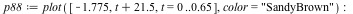 `assign`(p88, plot([-1.775, `+`(t, 21.5), t = 0 .. .65], color = 