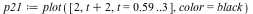 `assign`(p21, plot([2, `+`(t, 2), t = .59 .. 3], color = black))